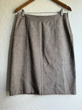 GAP Women’s Tweed A-Line Skirt Beige Cotton Wool Silk Blend Lined Work Size 10